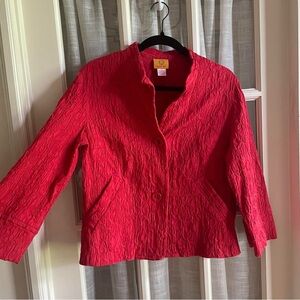 Ruby Rd. Vibrant Red Textured Blazer